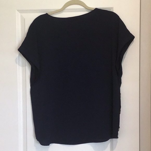 Jones New York Navy Blue Boxy Blouse Size L - Picture 5 of 7